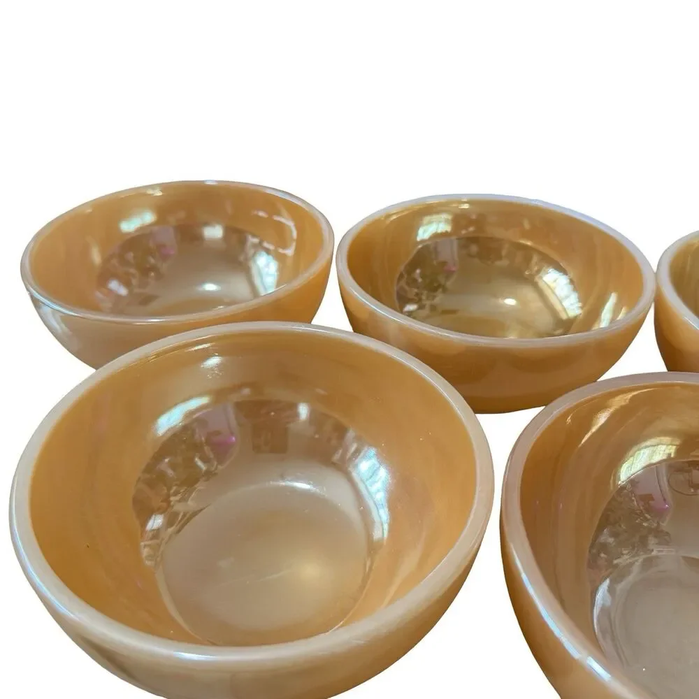 anchor hocking fire king peach lustre small bowls set‎ of 6